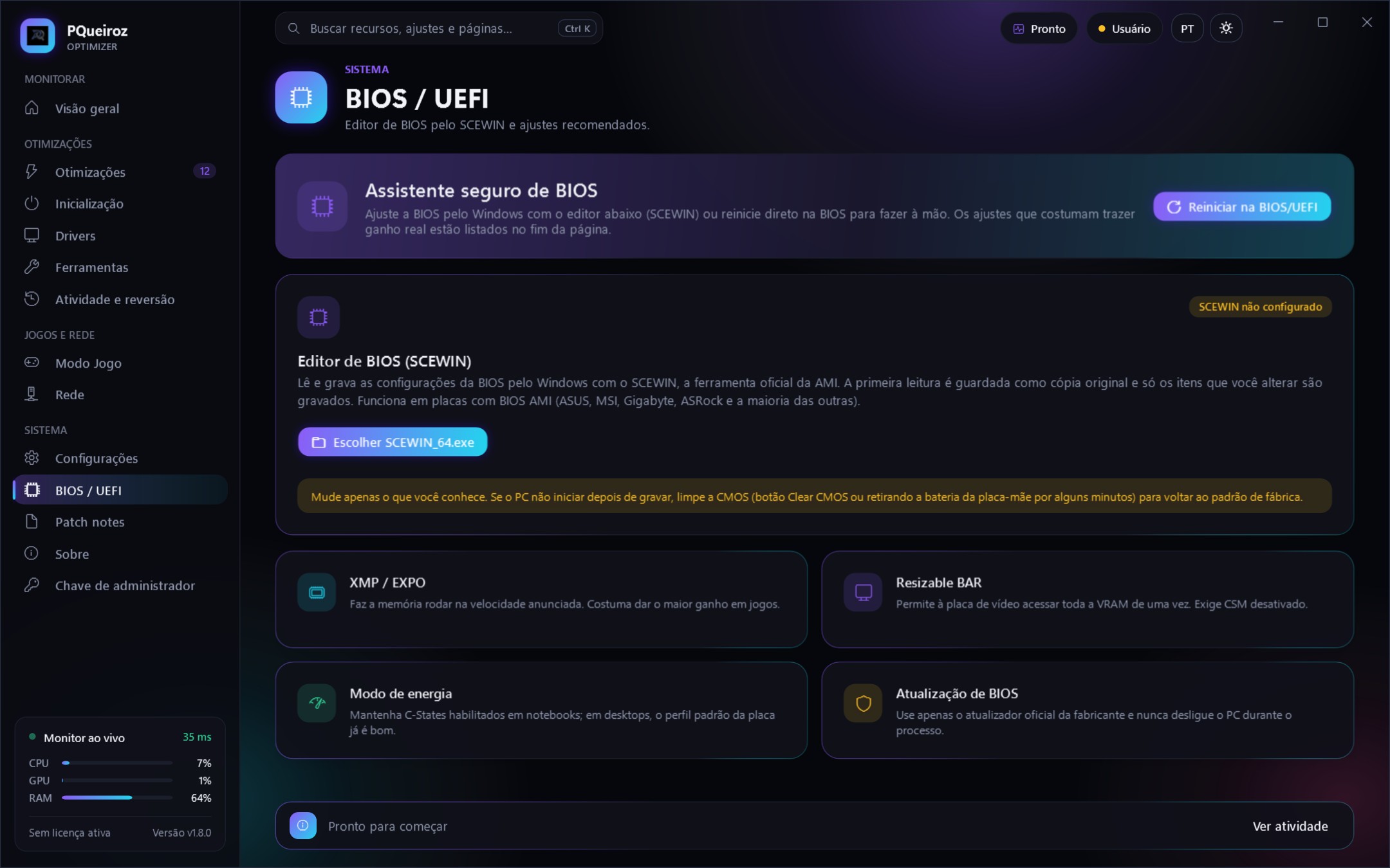 Editor de BIOS pelo SCEWIN
